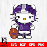 TCU Horned Frogs Cute Hello Kitty Football 3 Svg Eps Dxf Png File, NCAA svg, Digital Download, Instant Download