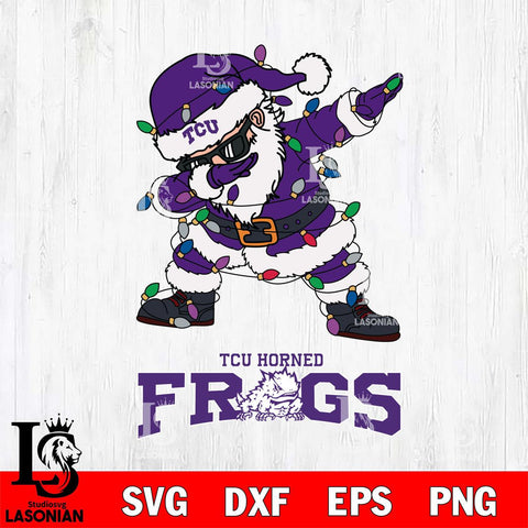 TCU Horned Frogs Dabbing Santa Claus Ugly Christmas Svg dxf eps png pdf file,NCAA svg,Digital Download,Cricut file