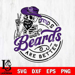 TCU Horned Frogs Dad With Beard Are Better Svg Eps Dxf Png File, Digital Download, Instant Download