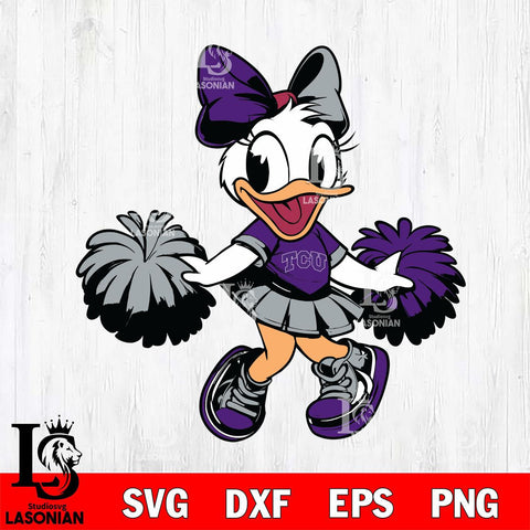 TCU Horned Frogs Daisy Duck Cheerleader Svg Eps Dxf Png File, NCAA svg, Digital Download, Instant Download