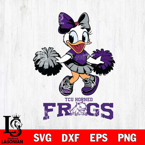 TCU Horned Frogs Daisy Duck Cheerleader Disney, Svg Eps Dxf Png File, Digital Download