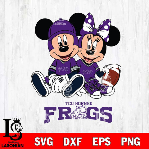 TCU Horned Frogs Disney Mickey And Minnie Football Svg Eps Dxf Png File, NCAA svg , Digital Download , Instant Download, Cricut File