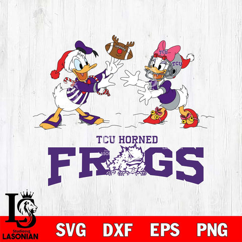 TCU Horned Frogs Donald Duck & Daisy Duck Football Cricut,Christmas SVG DXF EPS PNG FILE, NCAA Digital Download,Instant Download, Silhouette