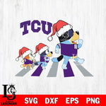 TCU Horned Frogs Family Bluey Walking Christmas Svg Eps Dxf Png File, Digital Download, Instant Download