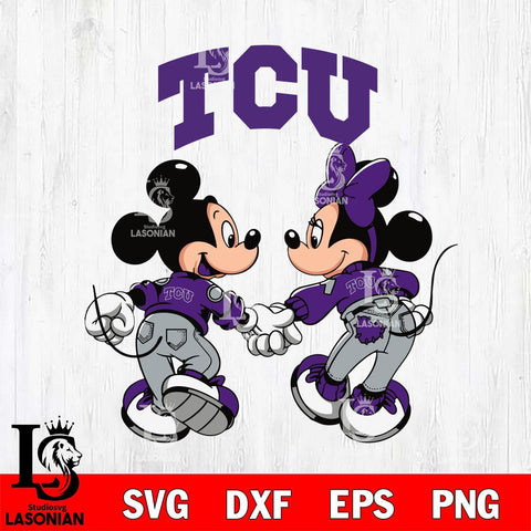 TCU Horned Frogs Fan Minnie And Mickey Love Svg Eps Dxf Png File, Digital Download, Instant Download