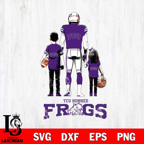 TCU Horned Frogs Father And Child Football SVG DXF EPS PNG FILE,NCAA SVG, Father day Digital Download,Instant Download, Silhouette