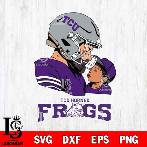 TCU Horned Frogs Father And Child Rugby SVG DXF EPS PNG FILE,NCAA SVG, Father day Digital Download,Instant Download, Silhouette