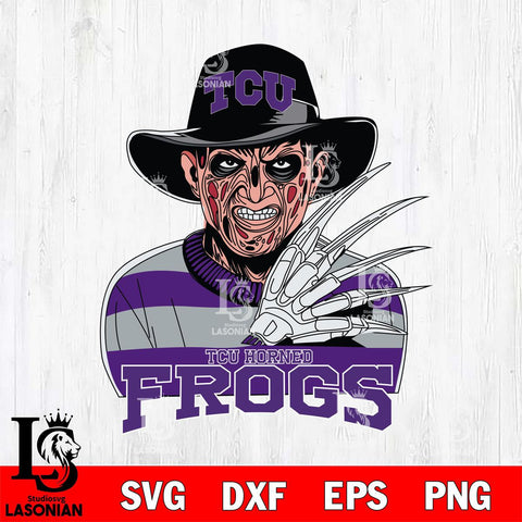 TCU Horned Frogs Freddy Krueger Horror Halloween Svg Eps Dxf Png File, NCAA svg, Digital Download, Instant Download