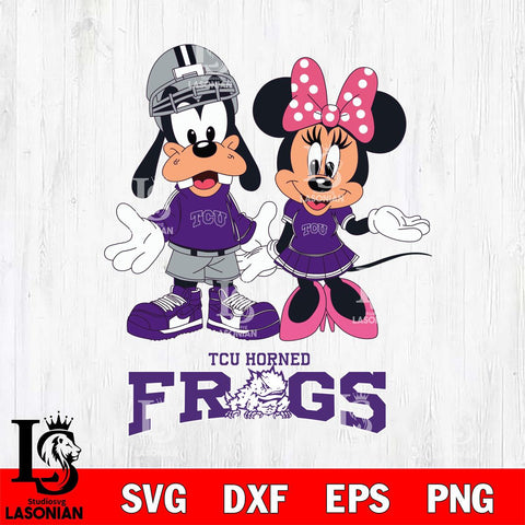 TCU Horned Frogs Goofy and Minnie mouse Football SVG DXF EPS PNG FILE,NCAA svg ,Football Digital Download,Instant Download, Silhouette