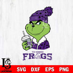 TCU Horned Frogs Grinch Cofffe Christmas Cut Files Cricut, Svg Dxf Eps Png file, Digital download , Silhouette
