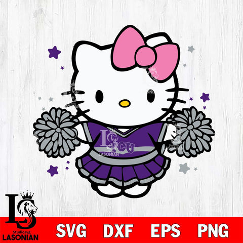 TCU Horned Frogs Hello Kitty Cheerleader 10 Svg Eps Dxf Png File, Digital Download, Instant Download