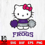 TCU Horned Frogs Hello Kitty Cheerleader 2 Svg Eps Dxf Png File, Digital Download, Instant Download