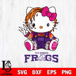 TCU Horned Frogs Hello Kitty Horror Svg Eps Dxf Png File, Digital Download