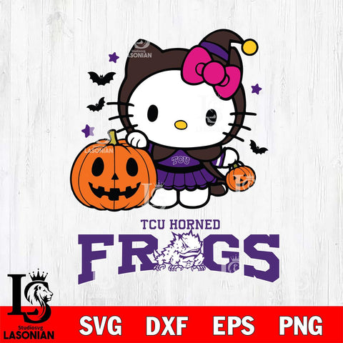 TCU Horned Frogs Hello Kitty Horror 1 Svg Eps Dxf Png File, Digital Download
