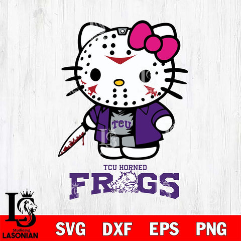 TCU Horned Frogs Hello Kitty Horror 3 Svg Eps Dxf Png File, Digital Download