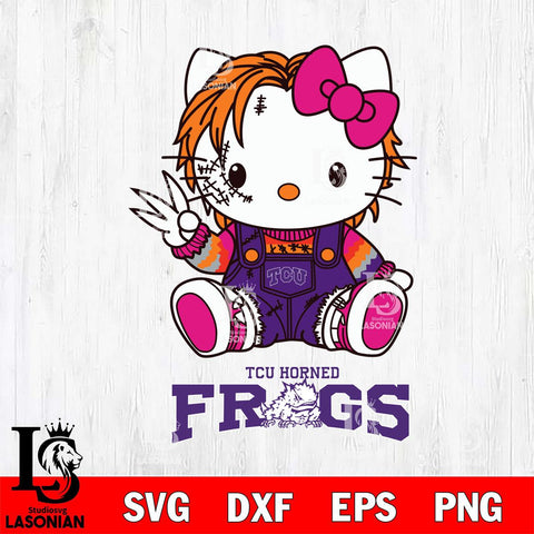 TCU Horned Frogs Hello Kitty Horror Svg Eps Dxf Png File, Digital Download