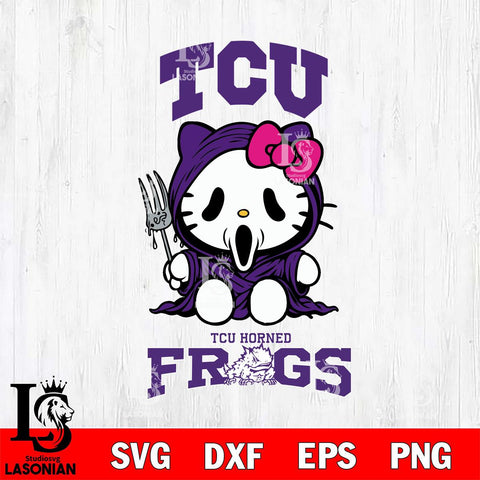 TCU Horned Frogs Hello Kitty Horror 4 Svg Eps Dxf Png File, Digital Download