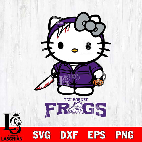 TCU Horned Frogs Hello Kitty Horror 5 Svg Eps Dxf Png File, Digital Download
