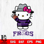 TCU Horned Frogs Hello Kitty Horror 6 Svg Eps Dxf Png File, Digital Download