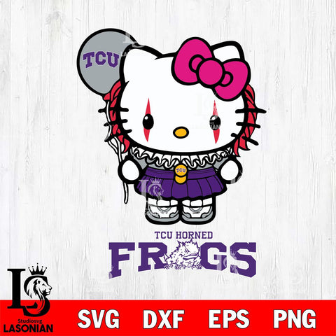 TCU Horned Frogs Hello Kitty Horror 7 Svg Eps Dxf Png File, Digital Download