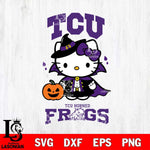 TCU Horned Frogs Hello Kitty Horror 9 Svg Eps Dxf Png File, Digital Download