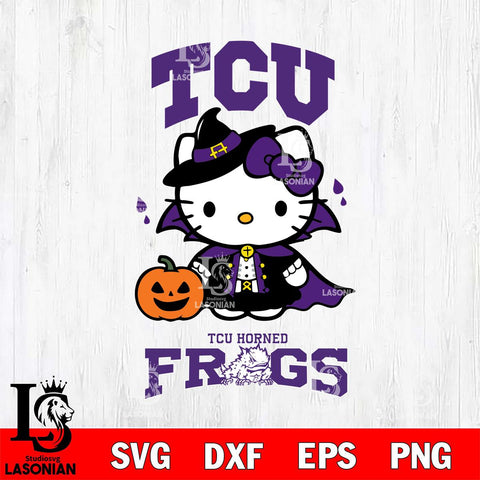 TCU Horned Frogs Hello Kitty Horror 9 Svg Eps Dxf Png File, Digital Download
