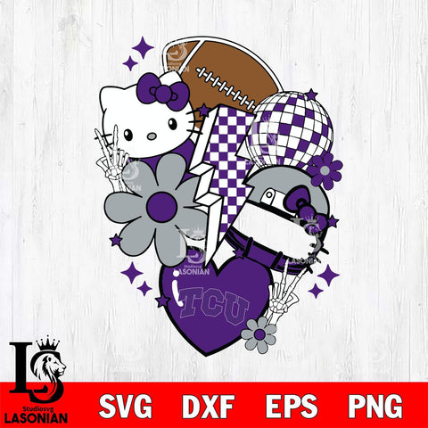 TCU Horned Frogs Hello Kitty NCAA 2 Svg Eps Dxf Png File, Digital Download, Instant Download