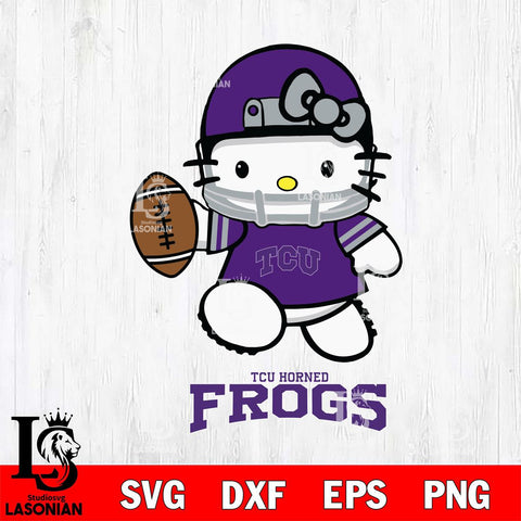 TCU Horned Frogs Hello Kitty NCAA 4 Svg Eps Dxf Png File, Digital Download, Instant Download