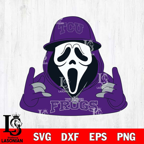TCU Horned Frogs Horror Character Ghostface Sport Svg Eps Dxf Png File, NCAA svg, Digital Download, Instant Download