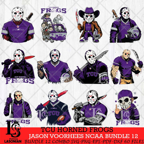 TCU Horned Frogs Jason Voorhees Horror Bundle 12 SVG Eps Dxf Png File, bundle NCAA svg, Digital Download, Instant Download