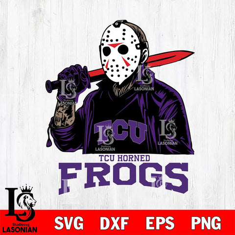 TCU Horned Frogs Jason Voorhees Horror Halloween Svg Eps Dxf Png File, NCAA svg, Digital Download, Instant Download