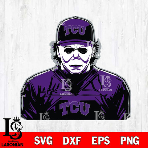 TCU Horned Frogs Michael Myers Horror Halloween Svg Eps Dxf Png File, NCAA svg, Digital Download, Instant Download
