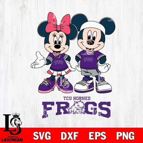 TCU Horned Frogs Mickey And Minnie Football Svg Eps Dxf Png File, NCAA svg , Digital Download , Instant Download, Cricut File