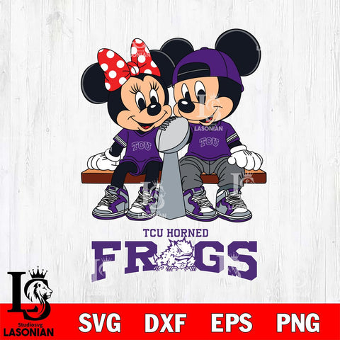 TCU Horned Frogs Mickey And Minnie Football Champions Svg Eps Dxf Png File, NCAA svg , Digital Download , Instant Download, Cricut File