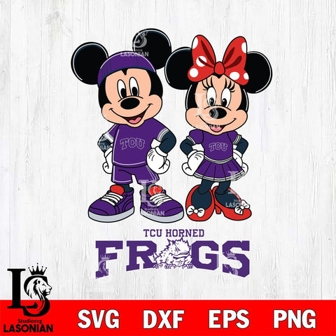 TCU Horned Frogs Mickey And Minnie Rugby Svg Eps Dxf Png File, NCAA svg , Digital Download , Instant Download, Cricut File