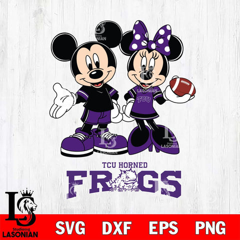 TCU Horned Frogs Mickey Minnie Football Svg Eps Dxf Png File, NCAA svg , Digital Download , Instant Download, Cricut File