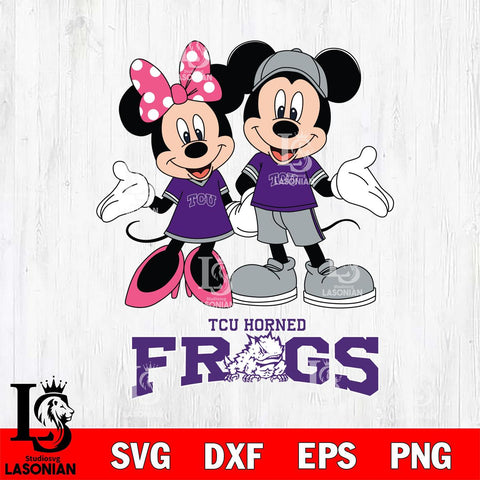 TCU Horned Frogs Mickey Minnie Mouse Sport Svg Eps Dxf Png File, NCAA svg , File Cut , Digital Download , Instant Download, Cut Svg Files