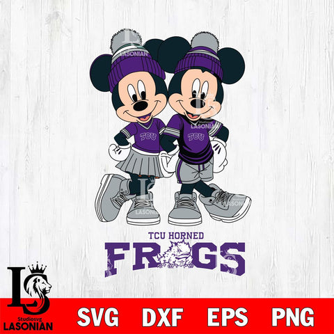 TCU Horned Frogs Mickey Minnie Valentine Football Svg Eps Dxf Png File, NCAA svg , Digital Download , Instant Download, Cricut File