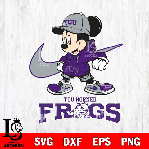 TCU Horned Frogs Mickey Mouse NIKE, Svg Eps Dxf Png File, Digital Download