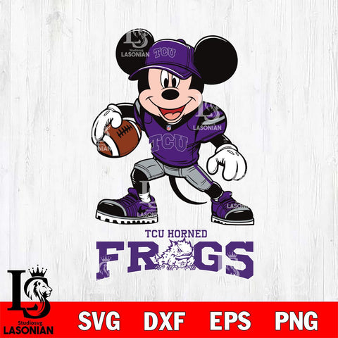 TCU Horned Frogs Mikey Mouse Disney, Svg Eps Dxf Png File, Digital Download