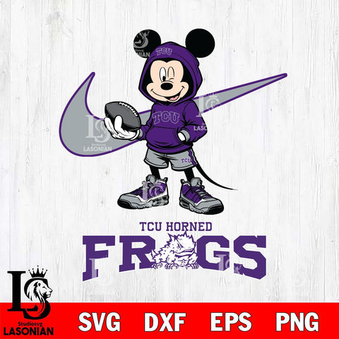 TCU Horned Frogs Mikey Mouse Disney NIKE, Svg Eps Dxf Png File, Digital Download