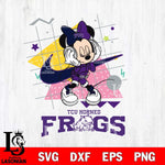 TCU Horned Frogs Minnie Mouse Dancing SVG DXF EPS PNG FILE, NCAA File Cut,Digital Download,Instant Download