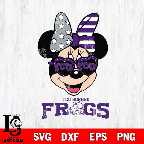 TCU Horned Frogs Minnie Mouse Love 2, Svg Eps Dxf Png File, Digital Download