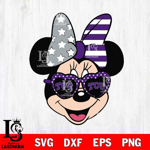 TCU Horned Frogs Minnie Mouse Love Svg Eps Dxf Png File, NCAA svg, Digital Download, Instant Download