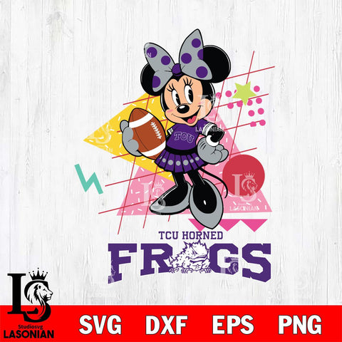 TCU Horned Frogs Minnie Mouse Sport SVG DXF EPS PNG FILE, NCAA File Cut,Digital Download,Instant Download