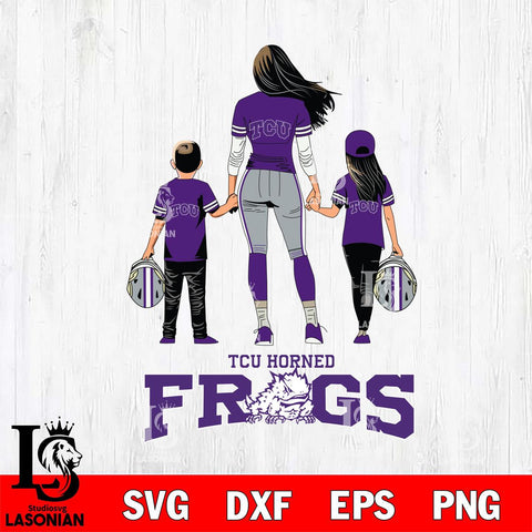 TCU Horned Frogs Mother and son Rugby SVG DXF EPS PNG FILE,NCAA SVG, Father day Digital Download,Instant Download, Silhouette