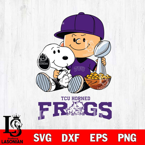 TCU Horned Frogs Peanuts Snoopy Champion football SVG DXF EPS PNG FILE,Snoopy File Cut, NCAA Digital Download,Instant Download,Christmas Silhouette