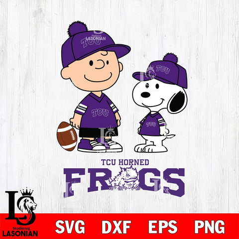 TCU Horned Frogs Peanuts Snoopy Friends Football SVG DXF EPS PNG FILE,Snoopy File Cut, NCAA Digital Download,Instant Download,Christmas Silhouette
