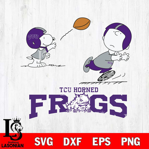 TCU Horned Frogs Peanuts play football SVG DXF EPS PNG FILE,Snoopy File Cut, NCAA Digital Download,Instant Download,Christmas Silhouette