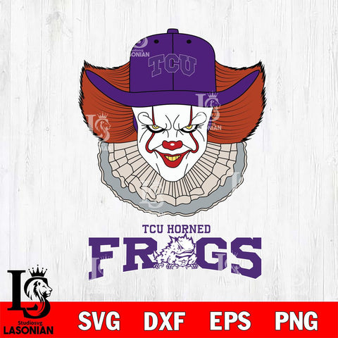 TCU Horned Frogs Pennywise Horror Sport 12 Svg Eps Dxf Png File, Digital Download